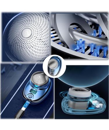 Mini Portable Electric Shaver for Men - Waterproof Razor with LED Display (Pure Blue) - International Shipping - Buy Online on GoSupps.com