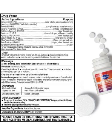 Hyland's FLEXmore Arthritis Pain Relief - 50 Quick-Dissolving Tablets for Fast Relief - Buy Online on GoSupps.com