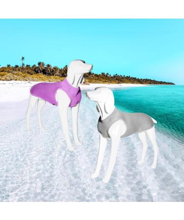 2 Pack Dog Shirts - Fast Drying Sleeveless Vests for Large Medium & Small Dogs - Breathable Pet Tank Tops (Purple + Gray Large) - Buy Online on GoSupps.com