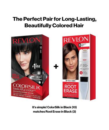 Revlon Colorsilk Permanent Hair Color 10 Black - Ammonia-Free Dye with 100% Gray Coverage, Keratin & Amino Acids - 4.4 oz (Pack of 1) - Buy Online on GoSupps.com