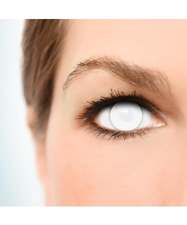 Dead Zombie Colored Contact Lenses - 100% White 60% Vision No Prescription Pack of 2 - International Shipping Available - Buy Online on GoSupps.com