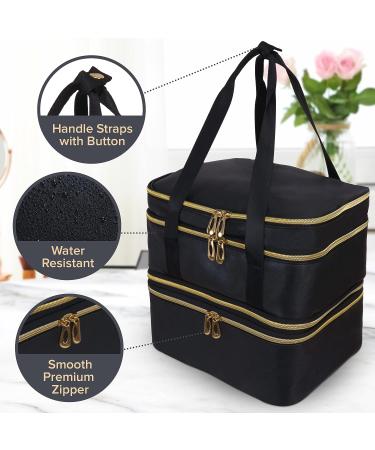 Nestcessity 3 Tier Nail Polish Organizer Case - Holds 70 Bottles - Leather Bag with Dividers - Ideal Storage for Nail Techs and Fits Nail Lamp - Buy Online on GoSupps.com