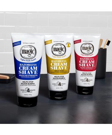 SoftSheen-Carson Magic Razorless Shaving Cream for Men - 6 oz Depilatory Cream for Bald Head Maintenance - Works in 4 Minutes - Coarse Curly Hair Removal - No Razor Needed - Buy Online on GoSupps.com