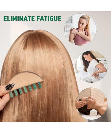 Healvian Wooden Scalp Massage Comb with Natural Jade - Deep Tissue Trigger Point Massage Device for Men & Women - International Shipping - Buy Online on GoSupps.com