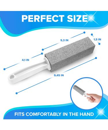DISIWENE Pumice Cleaning Stone with Handle - Hard Water Ring Remover for Toilet Bath Pool & Kitchen Cleaning (2 Pack - Buy Online on GoSupps.com