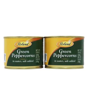 Green Peppercorns in Brine by Roland (3.5 ounce) 2 Pack