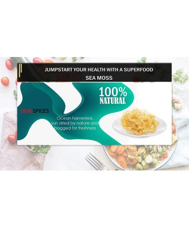 DualSpices Sea Moss Gold 16 Oz - Wildcrafted from Jamaica, Non-GMO Vegan Superfood - No Salt, Sand, Chemicals, Preservatives - 1lb Raw Fresh Harvested from Caribbean Sea - Buy Online on GoSupps.com