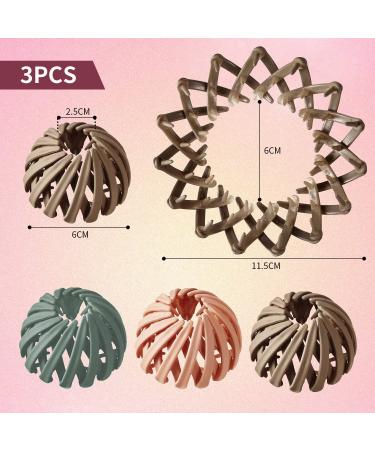 Shop Luvadeyo Vintage Birds Nest Hair Clips 3 Piece Set | Big Hair Grippers & Accessories for Women | Monochrome Coffee Pink Green - Buy Online on GoSupps.com