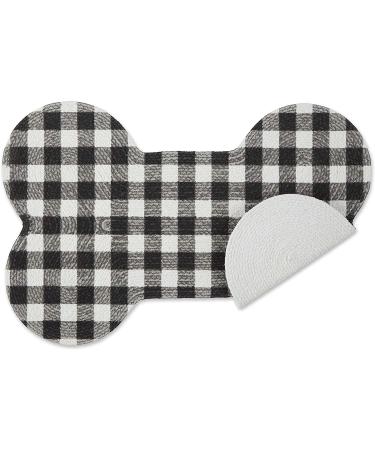 DII Braided Pet Mat Collection - 100% Cotton, Heart & Bone Shape, Navy Purrfect Black/White Buffalo Check - Buy Online on GoSupps.com