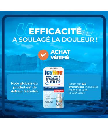 Icy Hot No Mess Applicator Quick-Drying Fast Effective Pain Relief for Muscle and Joint Pain Associated with Arthritis Backache Strains and Sprains 73ml Medication - Buy Online on GoSupps.com