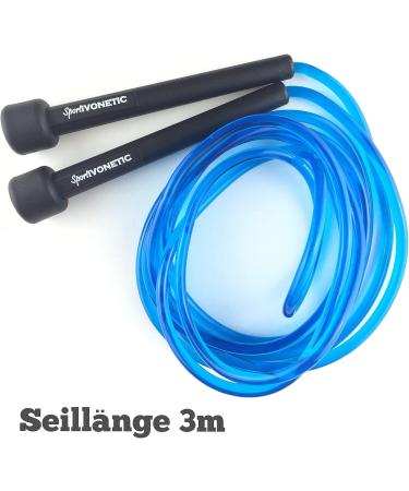 Sportivonetic Premium Adjustable Jump Rope - Fitness Crossfit Boxing for Adults & Children - Speed Rope in Blue - Buy Online on GoSupps.com