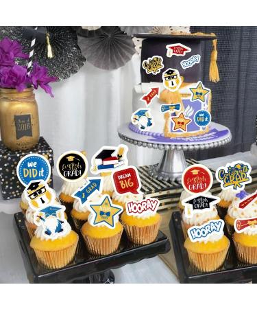 Ercadio 72 Pack Graduation Edible Cupcake Toppers Class of 2024 Grad Cap Cupcake Picks for 2024 Graduation Theme Party Cake Decorations Supplies Edible-72 - Buy Online on GoSupps.com