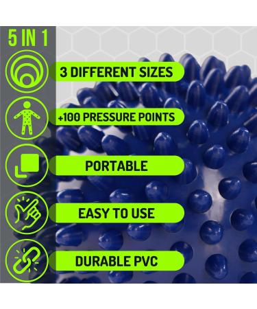 Set of 3 Hedgehog Massage Balls for Plantar Fasciitis Relief & Foot Reflexology - Mobility Relaxation & Rehabilitation - Buy Online on GoSupps.com