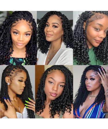 14 Inch Boho Box Braids - Pre-Looped Synthetic Crochet Hair Extensions for Black Women - 8 Packs with Curly Ends - Buy Online on GoSupps.com