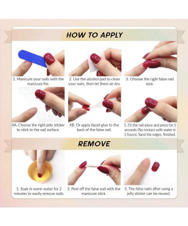 Glazed Press on Nails - Medium Length Coffin Chrome Glossy Pearlescent Pink with White French Tips | Reusable 24Pcs Fake Nails for Women & Girls - Buy Online on GoSupps.com