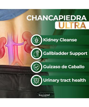 Hallusa Natural Hall Chanca Piedra Ultra with Guizaso de Caballo 1000mg Kidney Cleanse & Gallbladder Supplement Urinary Tract Health - 60 Capsules - Buy Online on GoSupps.com