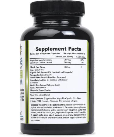 Catalina Naturals Muscle Ease Pack of 2 - 300mg Maximum Strength with Magnesium Glycinate for Day & Night Relief - Buy Online on GoSupps.com