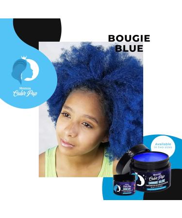 Mysteek Color Pop Temporary Hair Color - Bougie Blue for Dark & Light Hair No Bleach Washout 1 Fl Oz | Mysteek Naturals - Buy Online on GoSupps.com