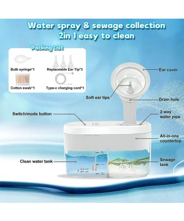 Electric Ear Wax Removal Kit | 4 Clean Modes | Safe & Effective Irrigation Flushing | For Adults & Kids | 3 Ear Tips - Buy Online on GoSupps.com