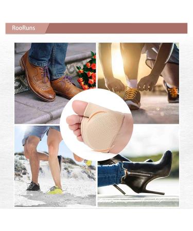 RooRuns Metatarsal Pads - Ball of Foot Cushions for Pain Relief | Gel Foot Pads for Morton's Neuroma & Metatarsalgia | 2 Pairs (Black + Beige) - Comfort for Men & Women - Buy Online on GoSupps.com