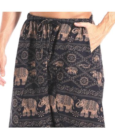 AITFINEISM Men's Cotton Baggy Hippie Boho Gypsy Aladdin Yoga Harem Pants - Large Brown - Buy Online on GoSupps.com