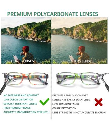 6 Pack Stylish Blue Light Blocking Reading Glasses for Men & Women - Square Spring Hinges 1.5 Diopters Shop Internationally - Buy Online on GoSupps.com