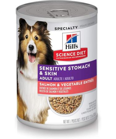 Hill's Science Diet Adult Sensitive Stomach & Skin Canned Dog Food 12.8 oz 12 Pack wet dog food & Senior 7+ Canned Dog Food Savory Stew - Buy Online on GoSupps.com