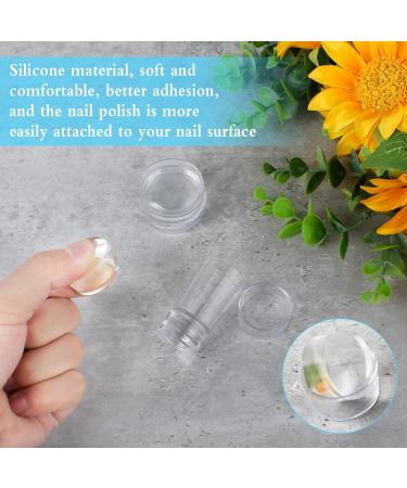 Ruicaifu 2 PCS Clear Silicone Jelly Stamper with 2 PCS Scraper Silicone Nail Art Stamping Stamper Soft Jelly Nail Art Stamper for Manicure Tools Nail Art Design (Two shapes) - Buy Online on GoSupps.com