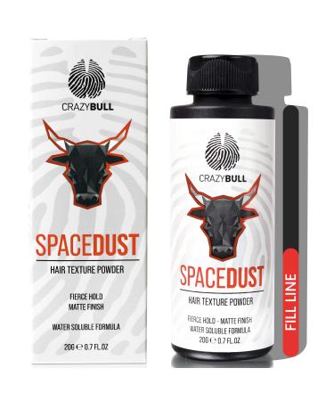 Crazy Bull Hair Powder Space Dust - Volumizing, Texturizing Hair Styling Powder for Men - Styler for a Natural Matte Look - Flexible, Strong Hold & No Residue - Cruelty-Free & Vegan, 20g / 0.7 oz