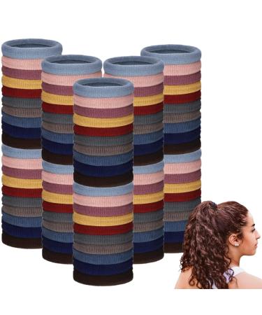 DAWOOWF 100 Pieces Women Hair Elastics No-Metal Hair Elastics Perfect for Women & Girls(10 Colors)