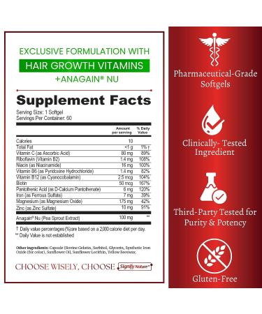 GrowtHair Hair Growth Supplement with Anagain Nu, Biotin & Hair Vitamins for Men & Women - 60-Day Supply | Promotes Hair Growth & Reduces Hair Loss | Hair Supplement - Buy Online on GoSupps.com