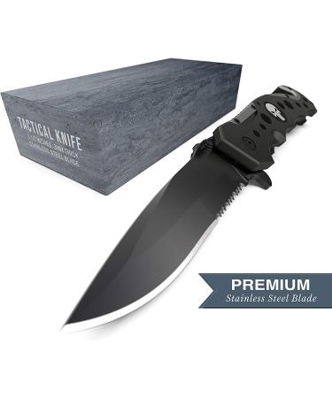 Swiss Safe 3-in-1 Tactical Knife for Military & First Responders - Navy SEAL Black - Buy Online on GoSupps.com