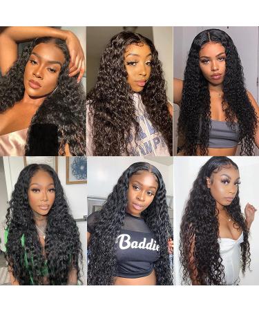 Midulla 26 Inch HD Lace Front Deep Wave Wig 180% Density | Brazilian 10A Curly Human Hair Wig for Black Women | Pre Plucked 4x4 Deep Wave Wig with Baby Hair | 26 Natural Color - Buy Online on GoSupps.com