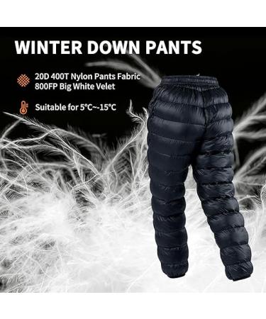 Naturehike Down Pants Men's Women's Puffy Pants Winter Warm Outdoor Men Women Ski Snow Pants Camping Hiking Pants - Black With Pocket - S - Buy Online on GoSupps.com