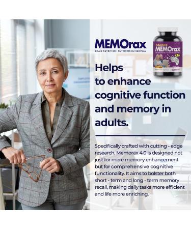 Memorax 4.0 - Brain Supplement - Bacopa Monnieri Ginkgo Biloba Rhodiola GABA Reishi and Panax Ginseng - Supports Cognitive Function & Memory Non-GMO Gluten Free Soy & Dairy Free (60 Veggie Capsules) - Buy Online on GoSupps.com