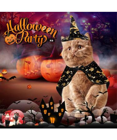 Pet Halloween Costumes Dog Costume Cloak Cat Cape Witch Hat Set with Bell Pet Wizard Clothing Outfits Halloween Party Cosplay for Small Medium Puppy Dogs Kitten Cats Decoration (Wizard) - Buy Online on GoSupps.com