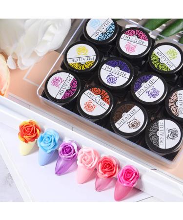 Kalolary Sculpture Carved Nail Gel Set - 12 Colors Gel Polish with Sculpture Pen, Cuticle Pusher, and Carving Brush - Buy Online on GoSupps.com