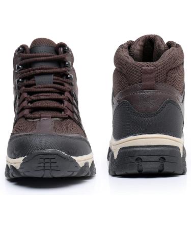 Apakowa Unisex-Child Hiking Boots - Outdoor Adventure Trekking Shoes for Kids - Brown - Size 3 - Buy Online on GoSupps.com