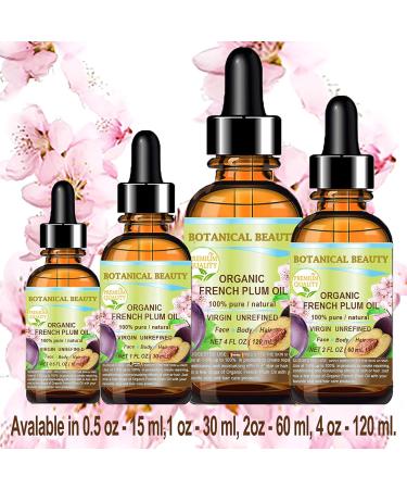 Botanical Beauty Organic Plum Oil - 100% Pure Cold Pressed Carrier Oil for Face Skin Hair Body & Nails | 1 Fl. oz - 30 ml - Buy Online on GoSupps.com