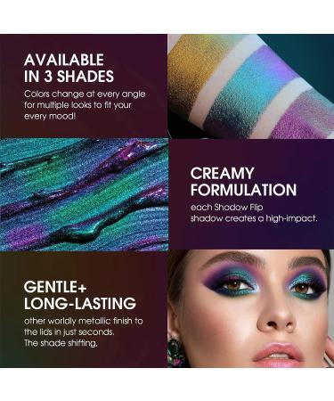 Intense Multichrome Eyeshadow | Waterproof, Long-Lasting, No Creasing | Green Purple Gold Duochrome | Cruelty-Free & High Pigment | Chameleon Glitter Liquid Eyeshadow - Buy Online on GoSupps.com