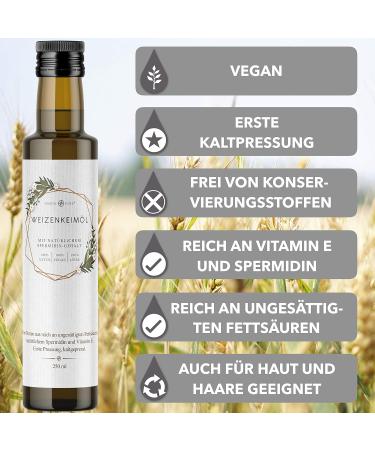 Wheat Germ Oil 250ml | Cold Pressed with Spermidine & Vitamin E | Nordic Pure - Buy Online on GoSupps.com