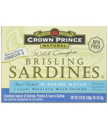 Crown Prince, Brisling Sardines in Water, 3.75 oz
