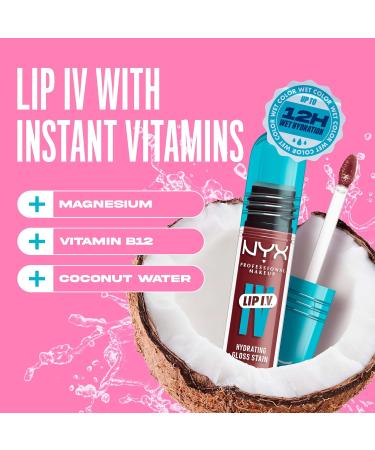 NYX Professional Makeup - Gloss Hydratant Effet Mouill - Tenue Jusqu' 12h - Hautement Pigment - Fini Brillant - Lip IV Gloss - Teinte : Drippin' In Rose - Buy Online on GoSupps.com