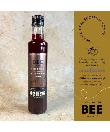 Scottish Bee Co. Spiced Apple & Bramble Shrub Cordial 250ml - Fruit-Infused with Apple Cider Vinegar - Made in Scotland - Buy Online on GoSupps.com