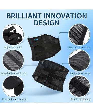 Professional Lower Back Brace - Pain Relief Support Belt for Men & Women | Breathable Lumbar Support with 7 Stays & Adjustable Straps (Medium Black - Buy Online on GoSupps.com
