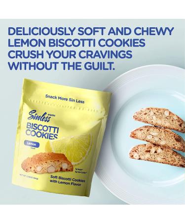 Sinless Snacks Lemon Biscotti Cookies - Soft & Chewy Keto Treats for Kids & Adults - 3 Ct - Buy Online on GoSupps.com