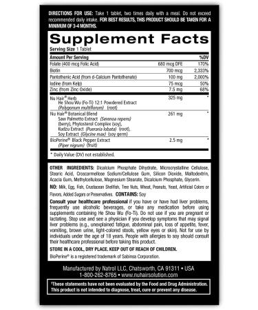 NuHair Hair Rejuvenation for Men - 60 Tablets | Promote Hair Growth & Thickness - Buy Online on GoSupps.com
