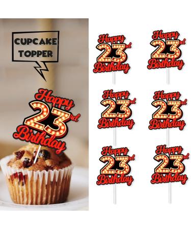 S-RedLig-23 Ice Cream Fruit Dessert Cupcake Topper Colorful Glitter Happy Birthday Sensory Pop Game Theme Decor Supplies Baby Shower Boys Girls Birthday Party Decorations - Buy Online on GoSupps.com