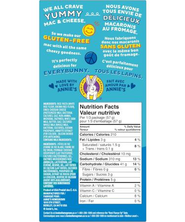 Annie s Homegrown Gluten Free Rice Pasta & Cheddar Macaroni & Cheese 170 Gram (Imported from Canada) & Gluten Free Rice Pasta & White Cheddar Macaroni & Cheese 170 Grams - Buy Online on GoSupps.com