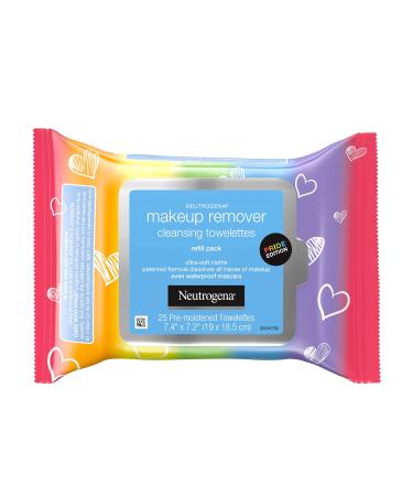 Neutrogena Makeup Remover Cleansing Towelettes Daily Face Wipes to Remove Dirt Oil Makeup & Waterproof Mascara Special Edition Care with Pride Packaging 25 ct.